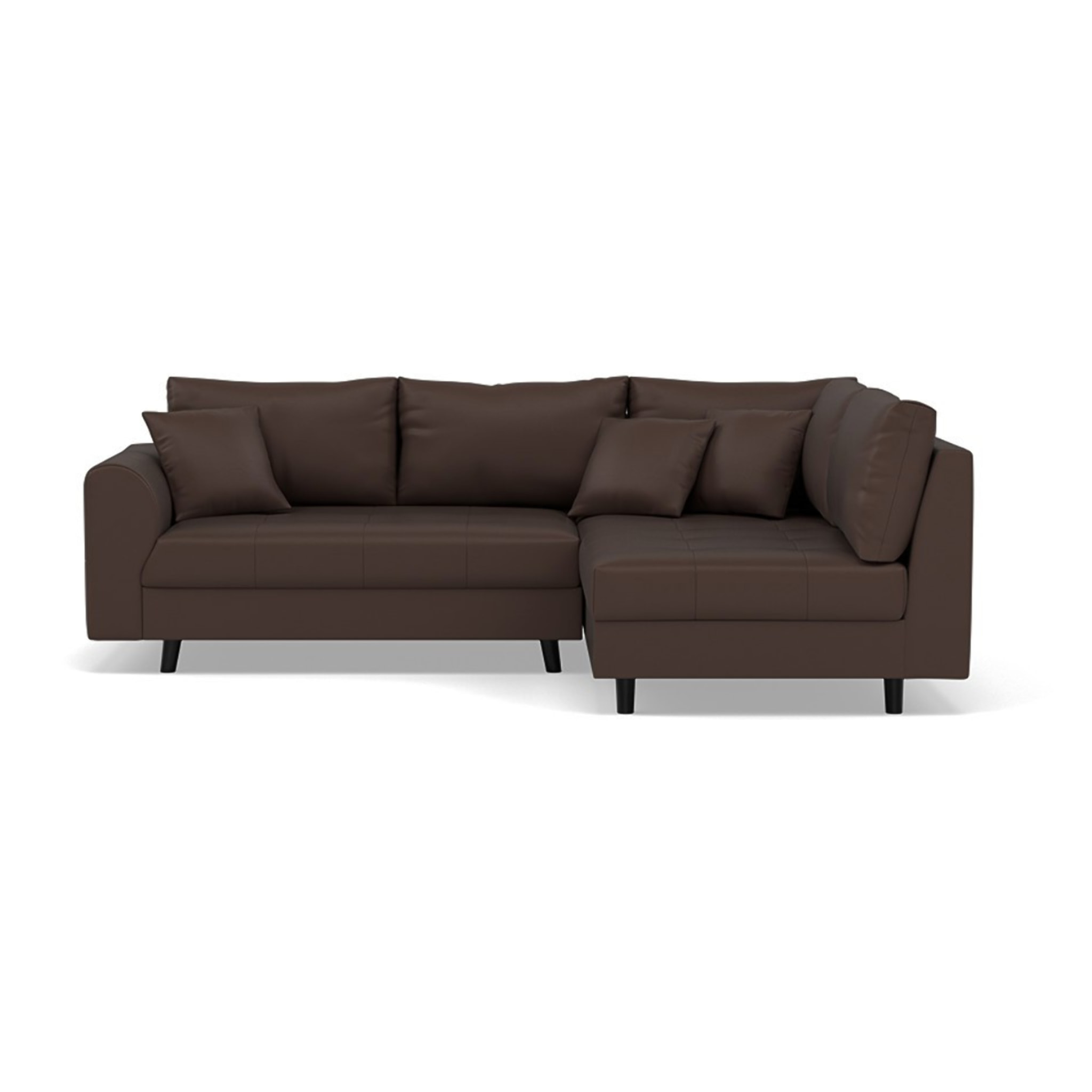 Rune - canapé d'angle droit 4 places en simili - Marron