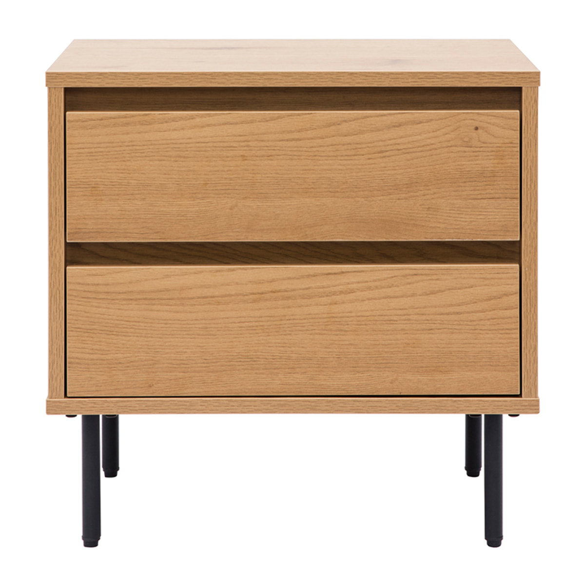 Table de chevet avec rangements 2 tiroirs finition bois clair chêne ARAGON