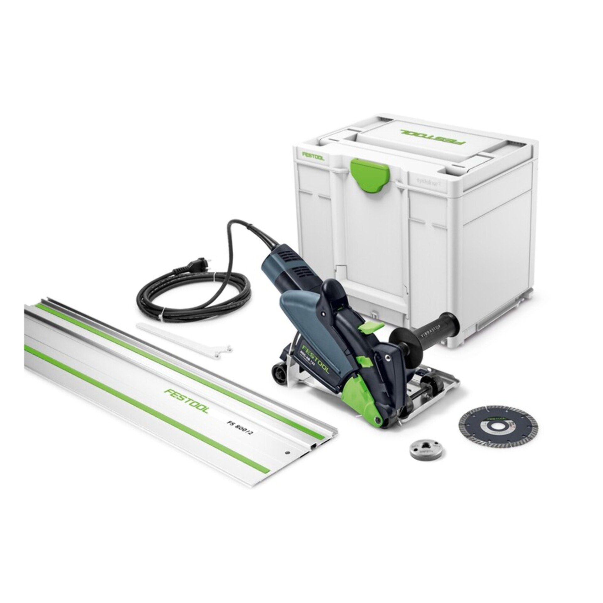 Système de tronçonnage diamant DSC-AG 125-Plus-FS - FESTOOL - avec rail de de guidage et SYSTAIER - 578530