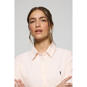 Camisa oxford rosa palo con logo bordado Rigby Go