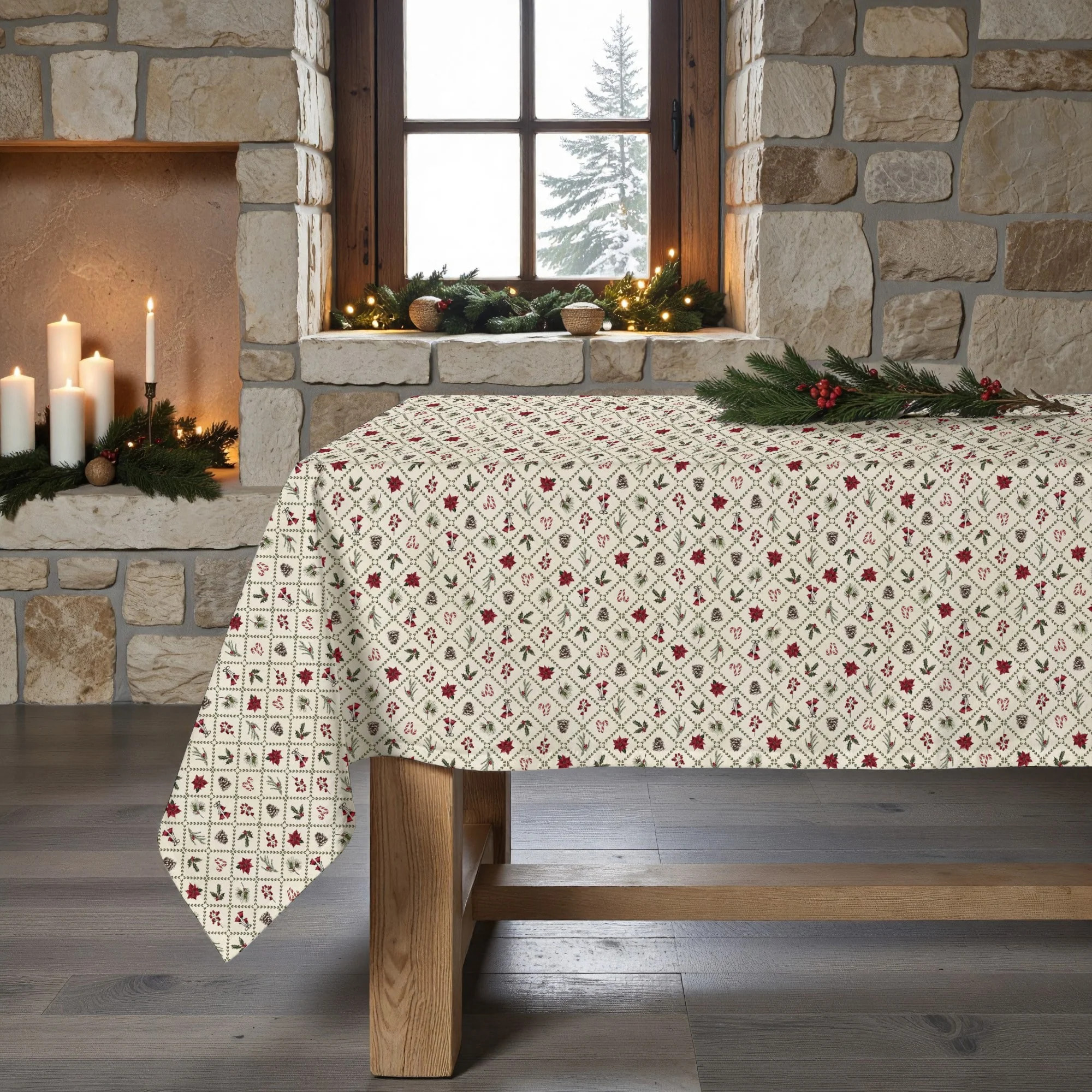 Nappe anti-taches Christmas flower 2