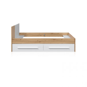 Cama Dess Blanco Artik (Blanco Mate) - Roble Nodi