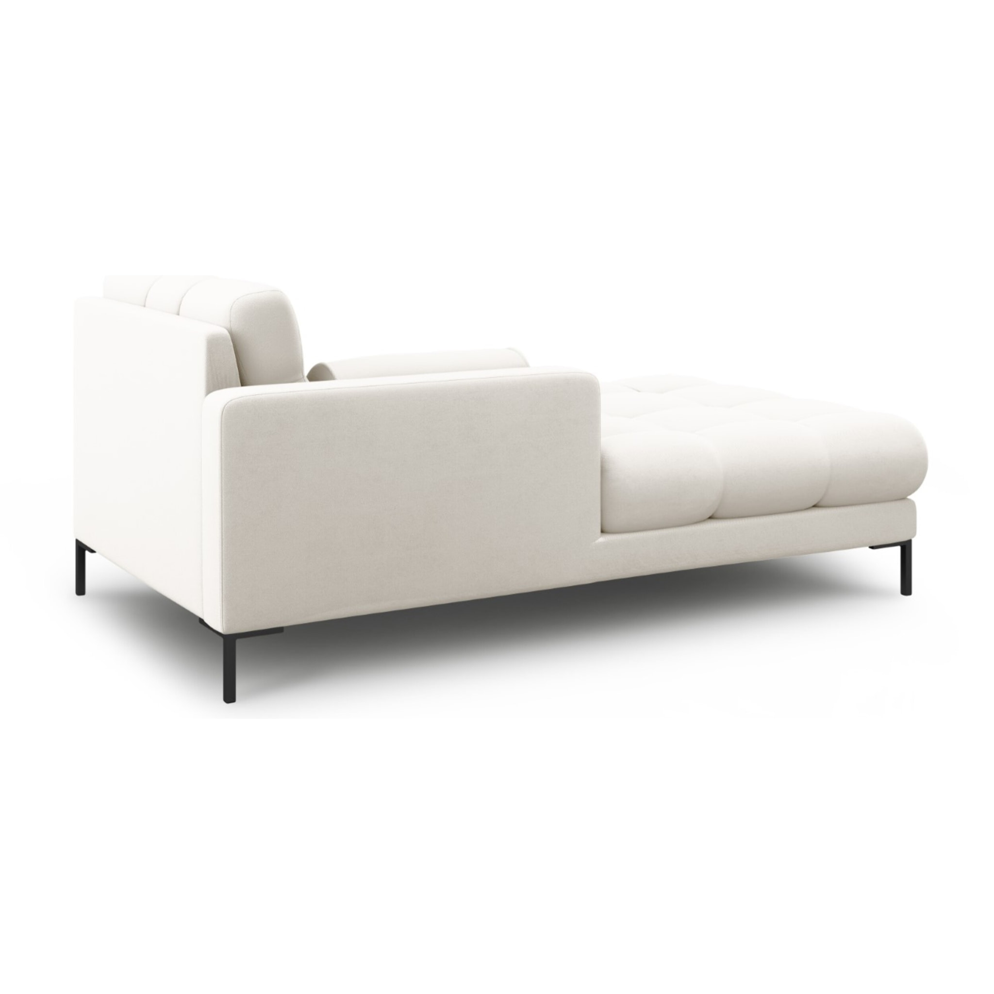 Méridienne gauche "Bali" en tissu structurel beige clair