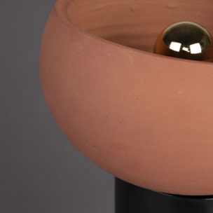 Zahra - Lampe à poser ronde en terre cuite ø26cm : Couleur - Terracotta.