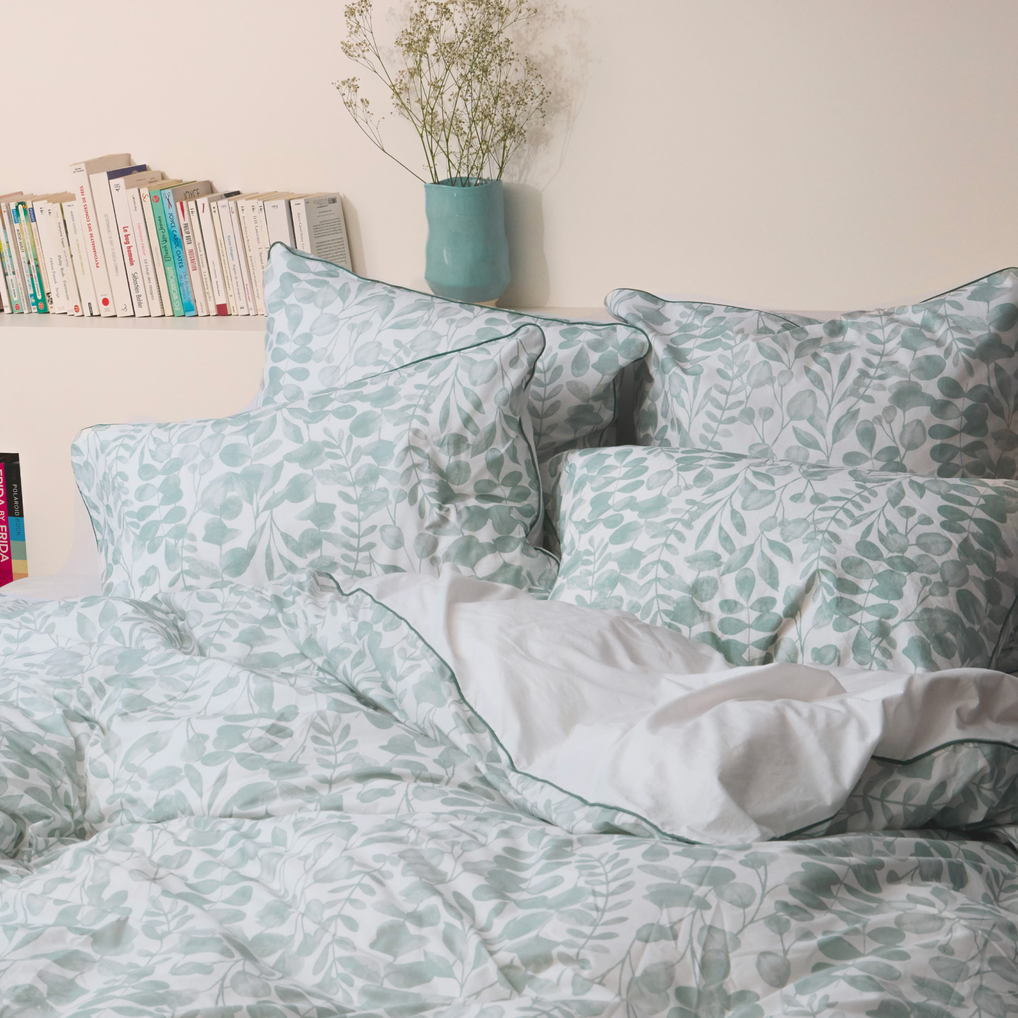 Housse de couette en percale de coton lavé, HERBIER