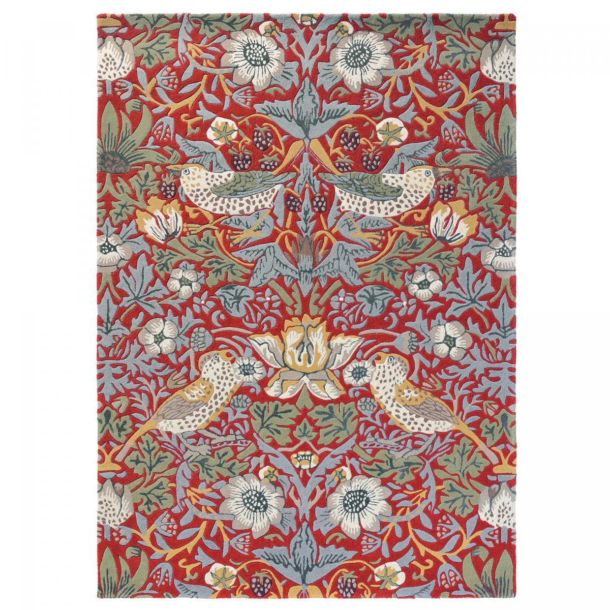 Tapis salon et chambre fait à la main en laine motif floral OLHA