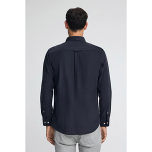 Camicia blu marino in velluto a coste con logo Rigby Go