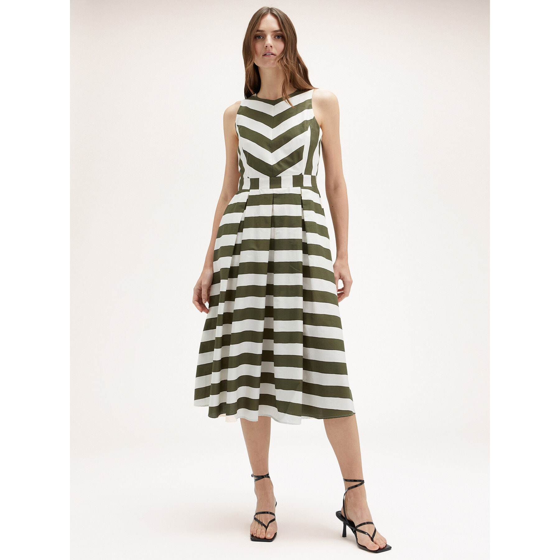 Motivi - Vestito midi a righe - Verde