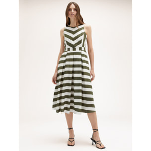 Motivi - Vestito midi a righe - Verde