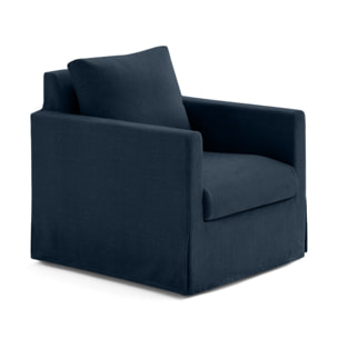 Serena - fauteuil déhoussable en velours - Bleu