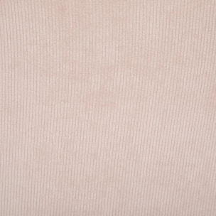 Fauteuil "Celeste" - beige - velours côtelé - pieds métal imitation chêne