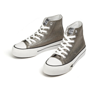 Zapatillas Altas Plataforma Metalizadas Mujer