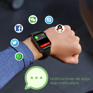 Smartwatch ZW27 con termometro corporeo e misuratore di pressione sanguigna. Modalità sportive, notifiche app, sommergibile.