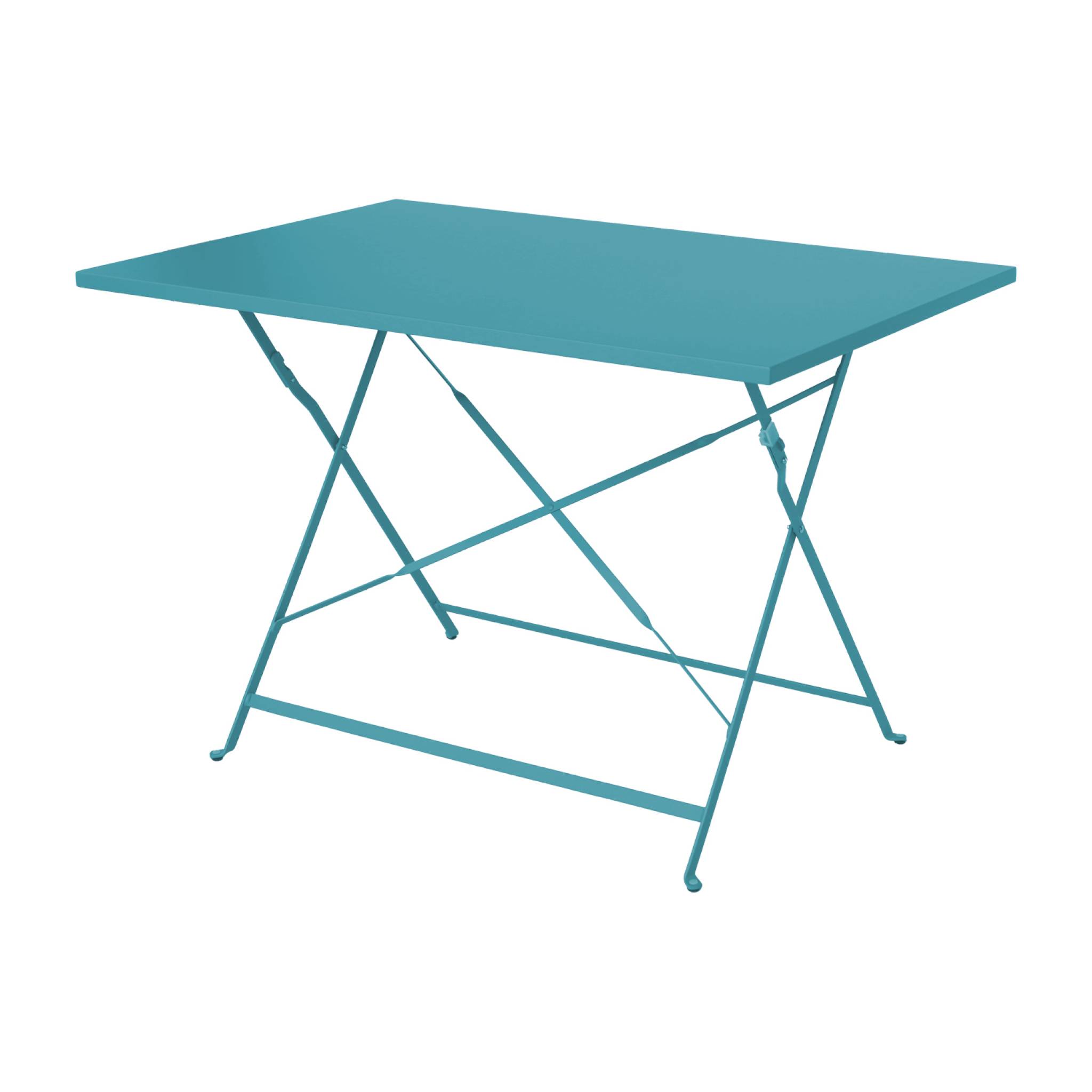 Table de jardin bistrot pliante métal + 4 assises 110 x 70cm. avec quatre chaises pliantes. acier thermolaqué