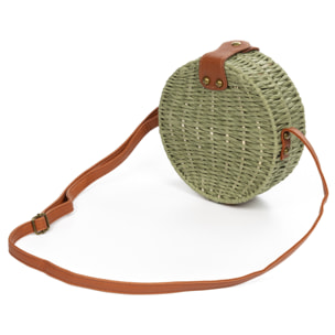 Cuneo Bolso bandolera Mujer. Tejido Paja  Piel Sintética PU