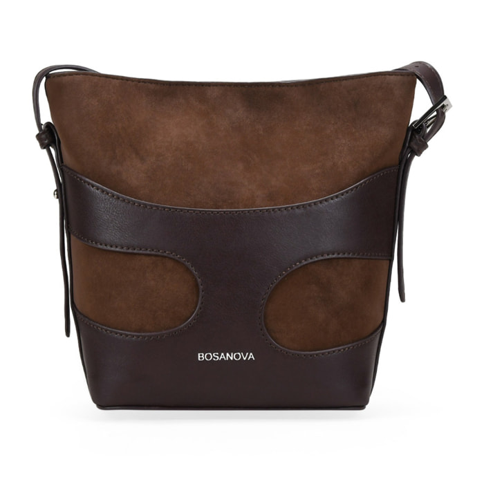 Bolso bandolera marrón con cierre imán