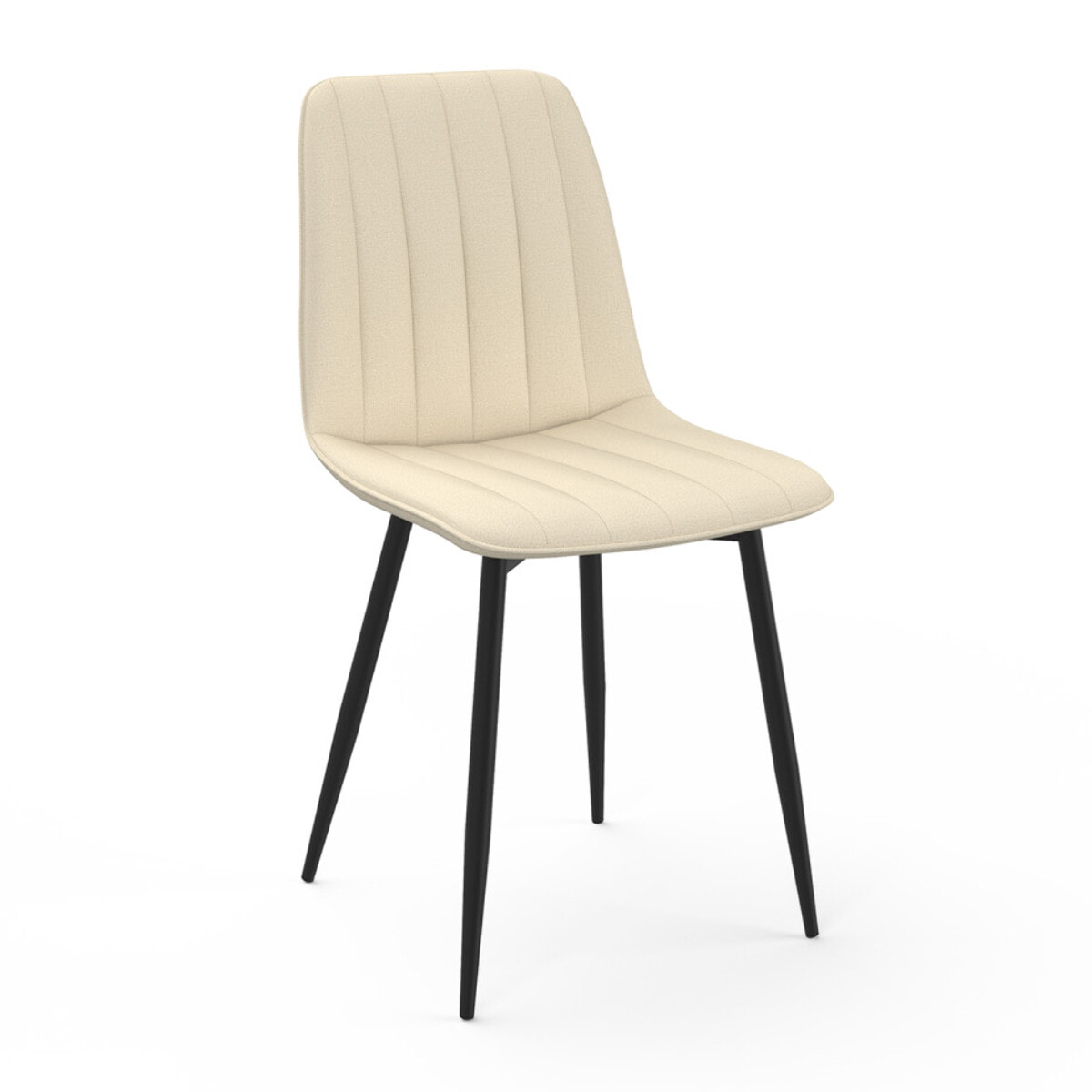 Chaises Fiona velours mix couleurs (beige, gris foncé et gris clair) pieds métal noirs - lot de 6