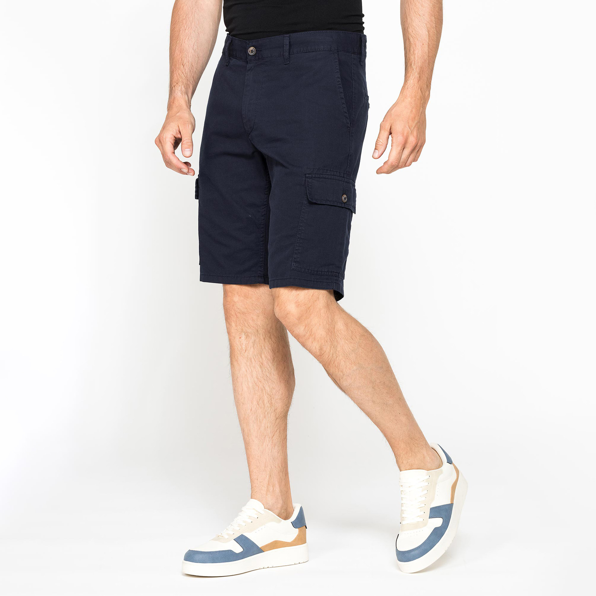 BERMUDA CARGO IN GABARDINA LEGGERA CON TASCONI