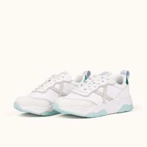 MUNICH WAVE 185 Zapatillas de diseño retro con volumen Blanco y Verde Menta