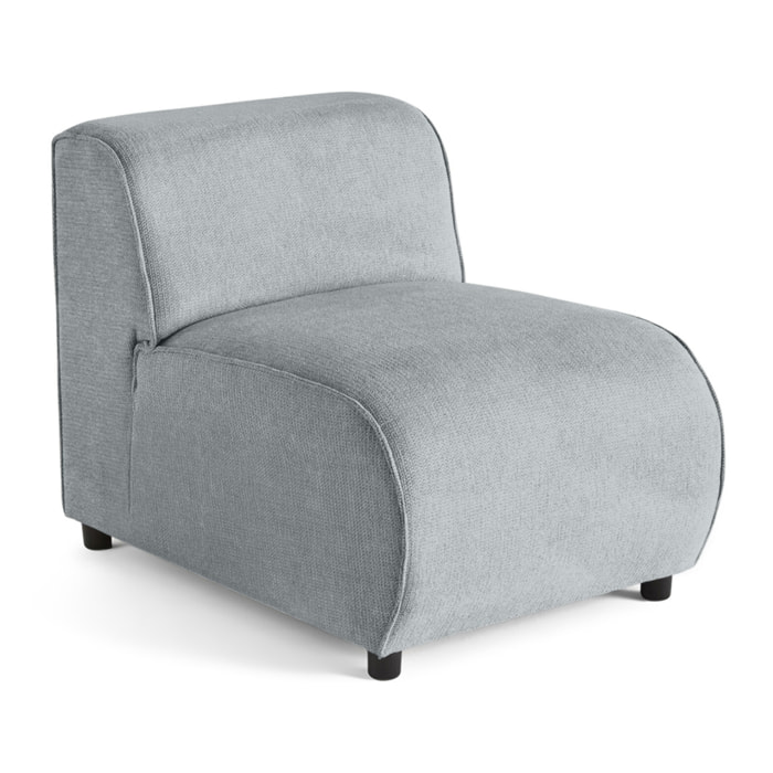 Suaro - Module d'assise sans accoudoirs en tissu texturé - Gris