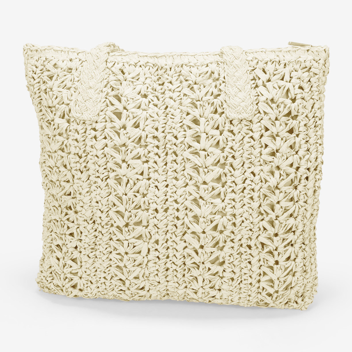 Bolso de playa beige en rafia
