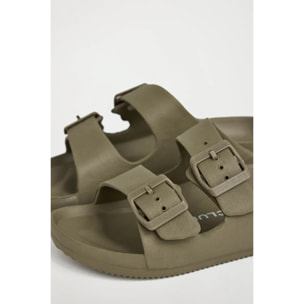 Chancla bio unisex caqui con doble hebilla Polo Club