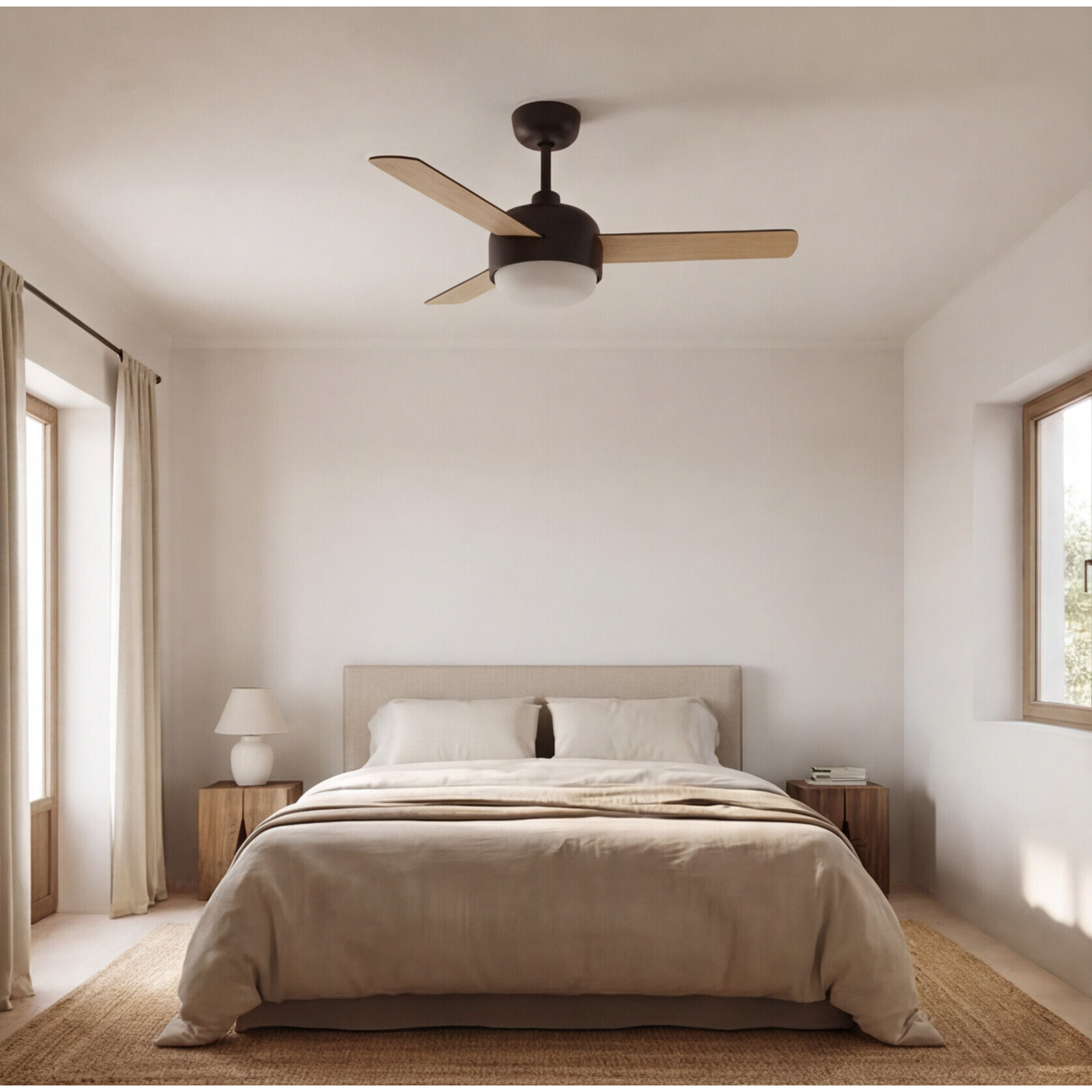 Forlight Ventilador IP20 Klar E27 40W Marrón cobrizo Madera