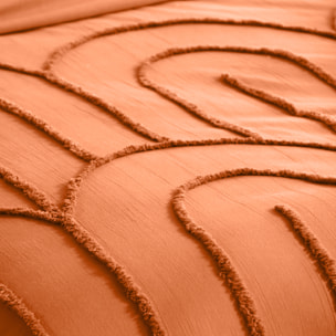 Parure de lit en coton tufté arches - Terracotta