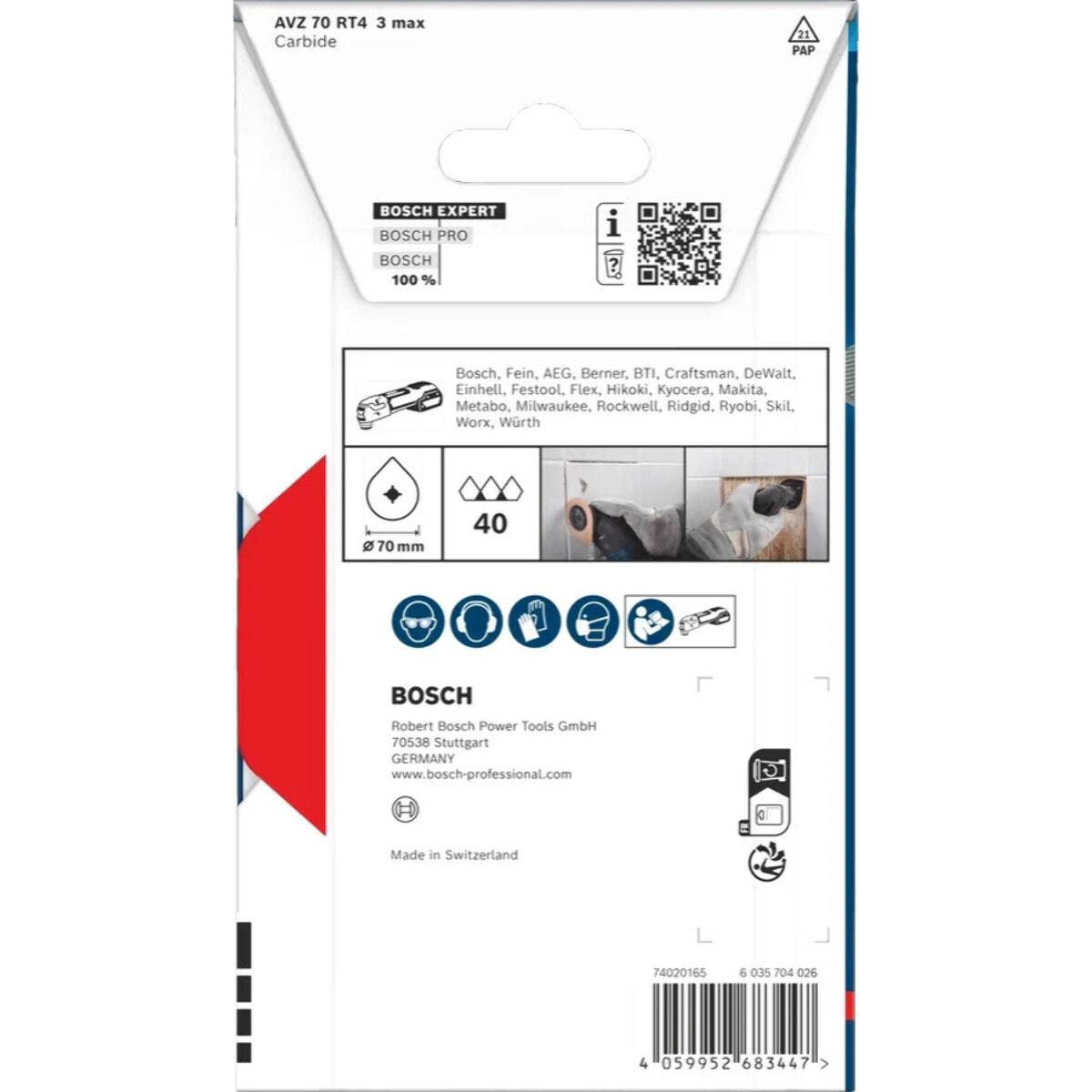 Enlève-mortier EXPERT AVZ 70 RT4 3 max - BOSCH - 2608902055
