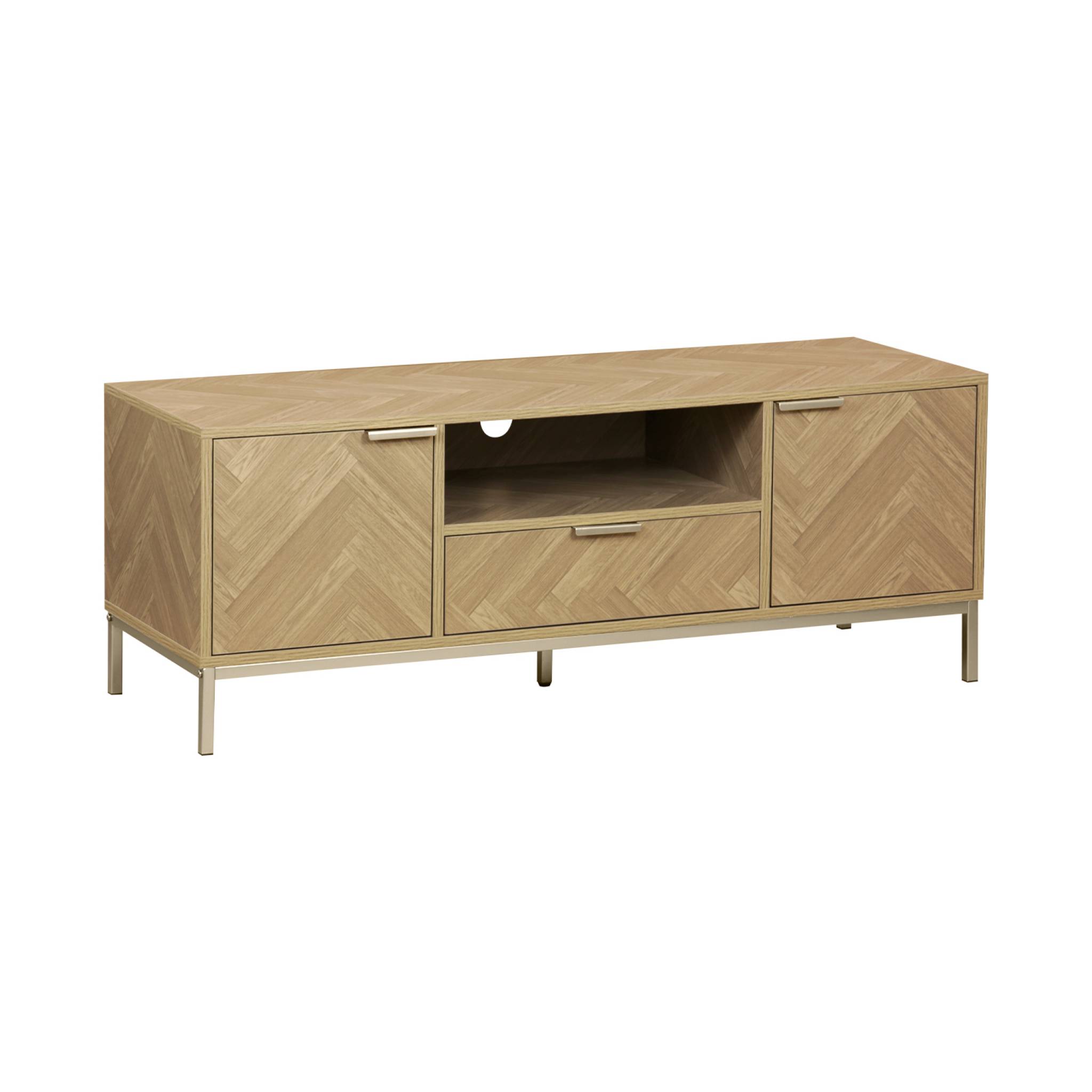Meuble TV. Budapest. deux portes. 1 niche. deux étagères. 1 tiroir  L 120 x l 40 x H 45cm