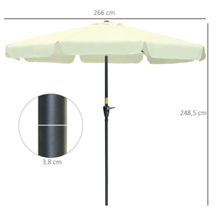 Parasol de jardin inclinable protection UV50+ polyester beige