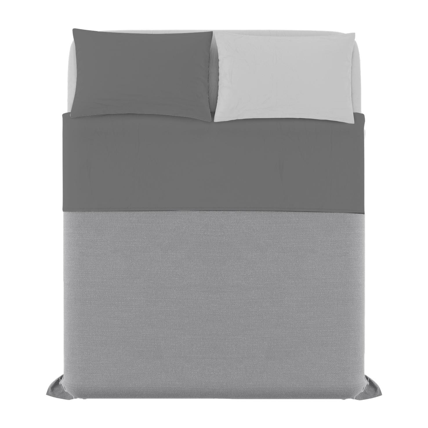 COMPLETO LETTO NATURAL COLOUR MADE IN ITALY COTONE-GRIGIO CHIARO/FUMO MATRIMONIALE