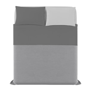 COMPLETO LETTO NATURAL COLOUR MADE IN ITALY COTONE-GRIGIO CHIARO/FUMO MATRIMONIALE