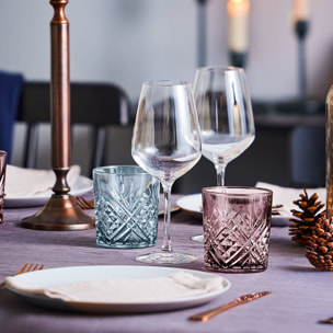 4 verres à eau bleus 30 cl