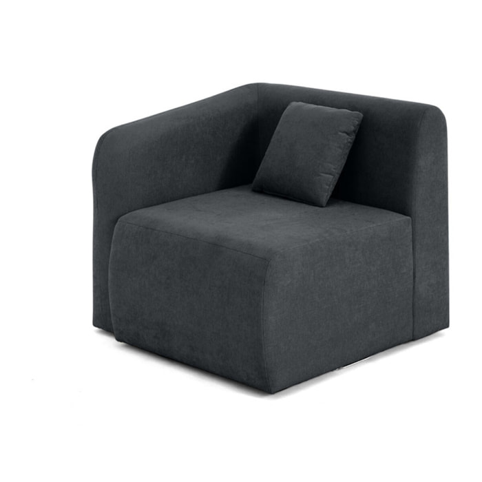Ikare - module d'assise d'angle gauche - en tissu - Gris