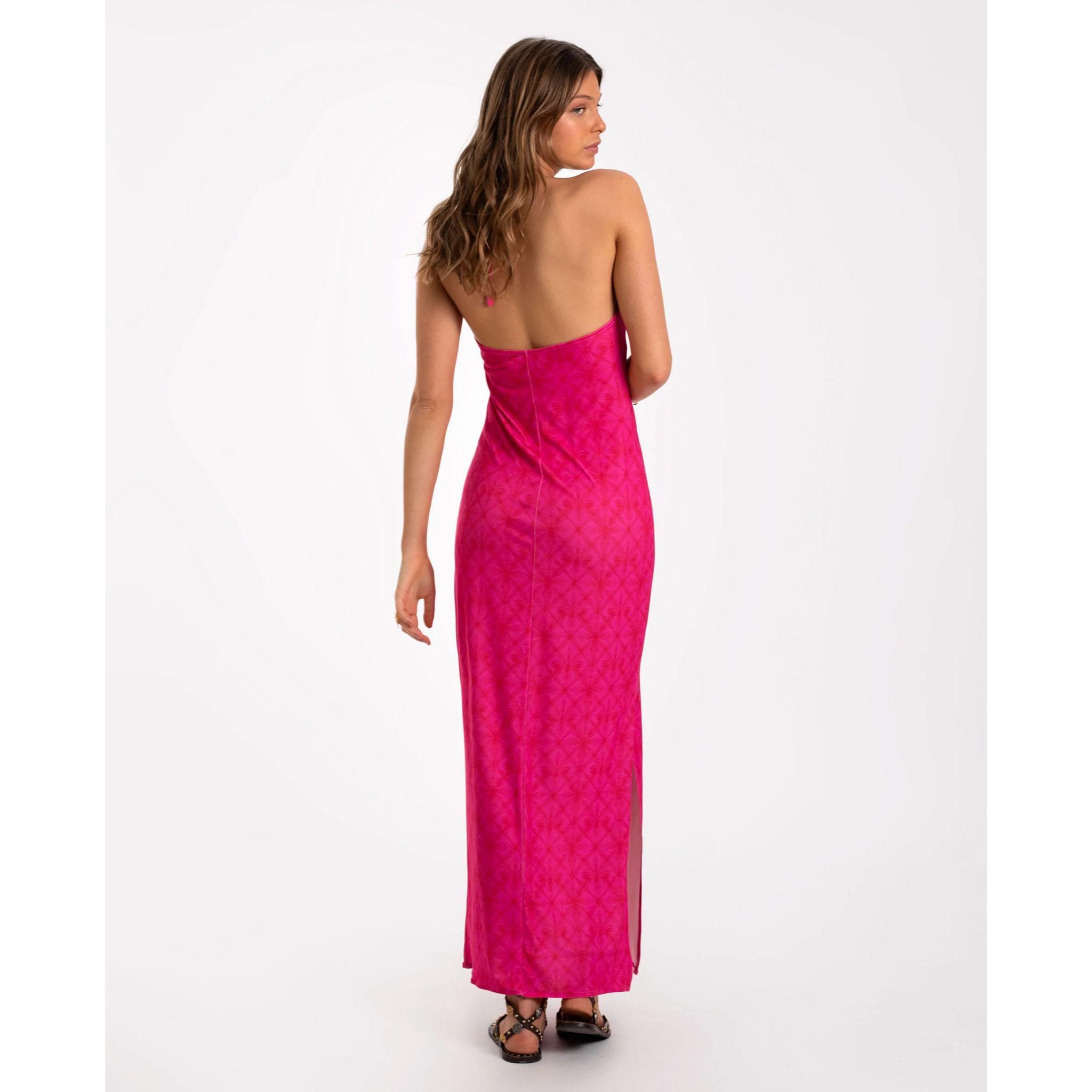 Vestido midi de punto halter