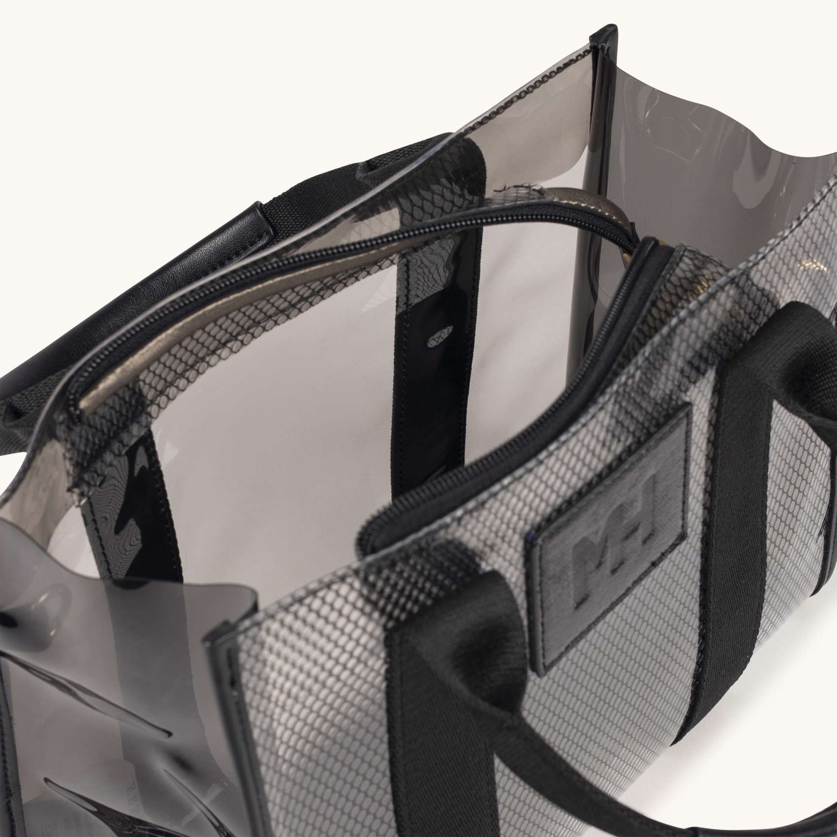 Bolso Transparente con Bandolera Estampada JADE CROSSBODY SHOPPER BLACK