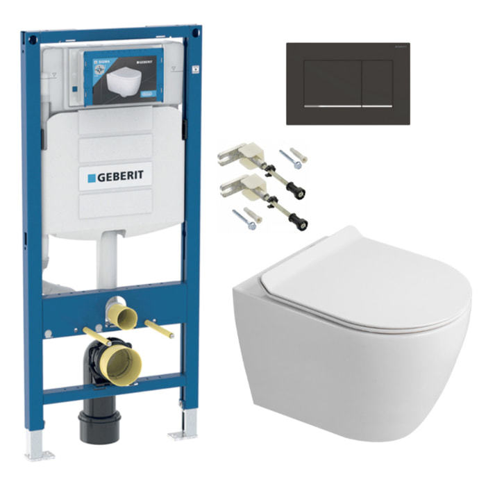 Duofix pack WC bâti-support + WC suspendu sans bride Ceramia PixL avec abattant SoftClose + plaque (GECEPXWT07-FR)