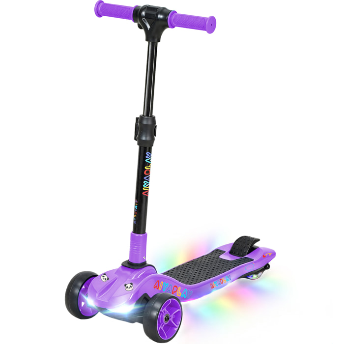Trottinette électrique enfant pliable 3 roues 8 Km/h max LED violet