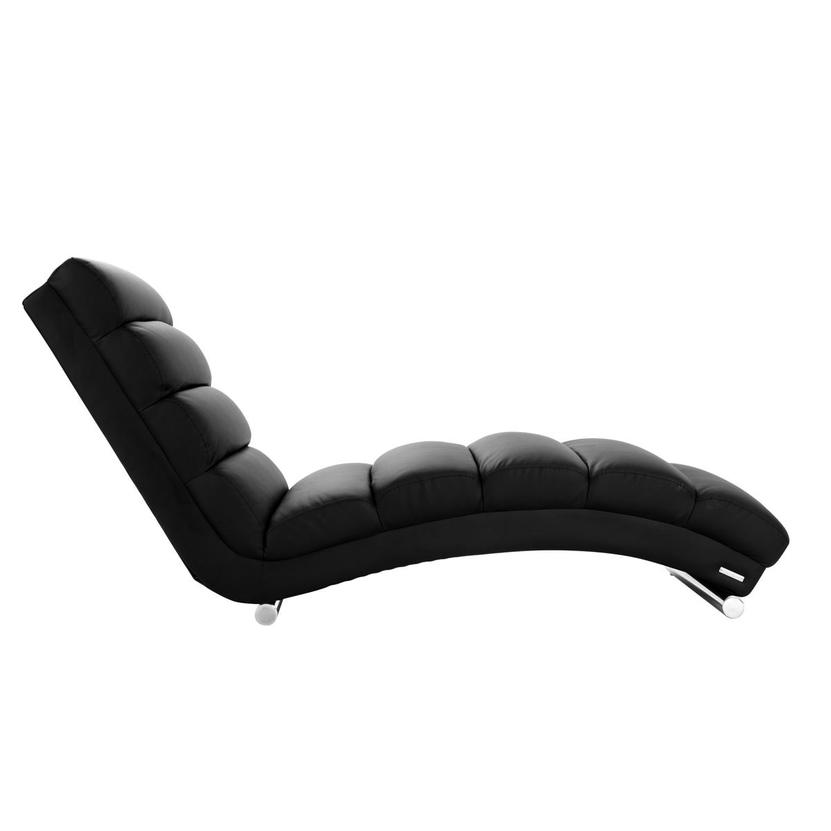 Chaise longue / fauteuil design noir et acier chromé TAYLOR