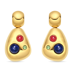 Pendientes Skun acabado oro amarillo 18k