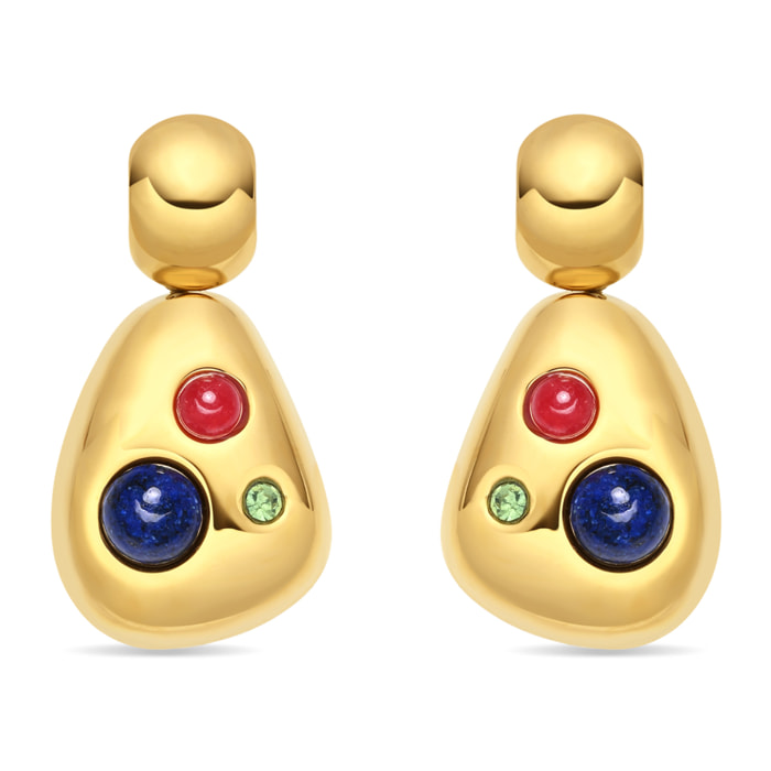 Pendientes Skun acabado oro amarillo 18k