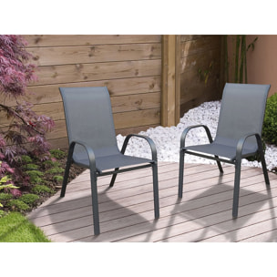 Fauteuil jardin textilène "Cordoba" - Phoenix - Lot de 2 - Anthracite