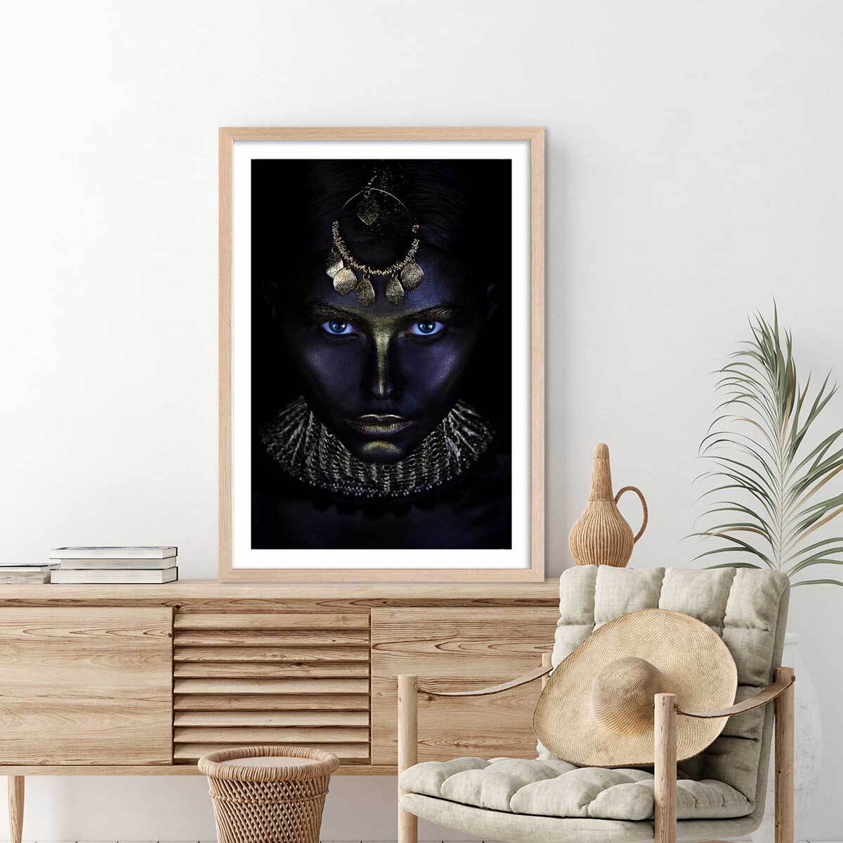 Affiche d'art gold queen Affiche sous cadre bois