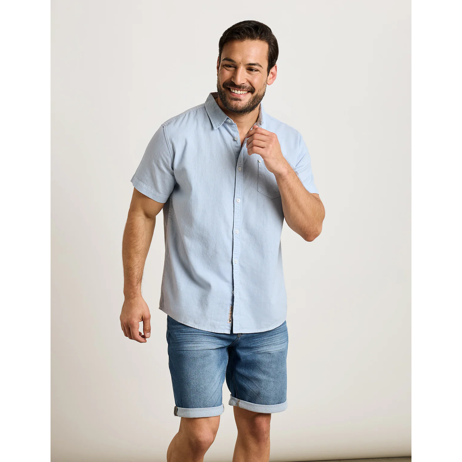 Camisa Manga Corta Azul - Folka