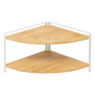 Étagère d'angle "Ordera" 2 niveaux blanc