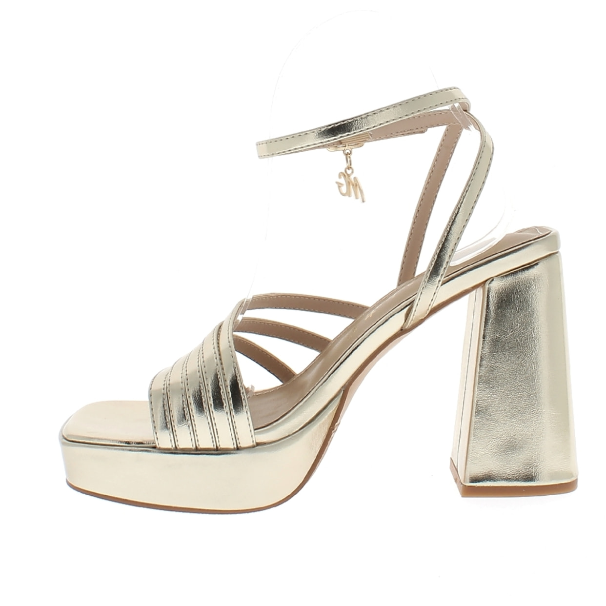 Marina Galanti Scarpe Donna Sandalo Ankle Strap Platform Tacco 10 MG S24A023 Lt Gold