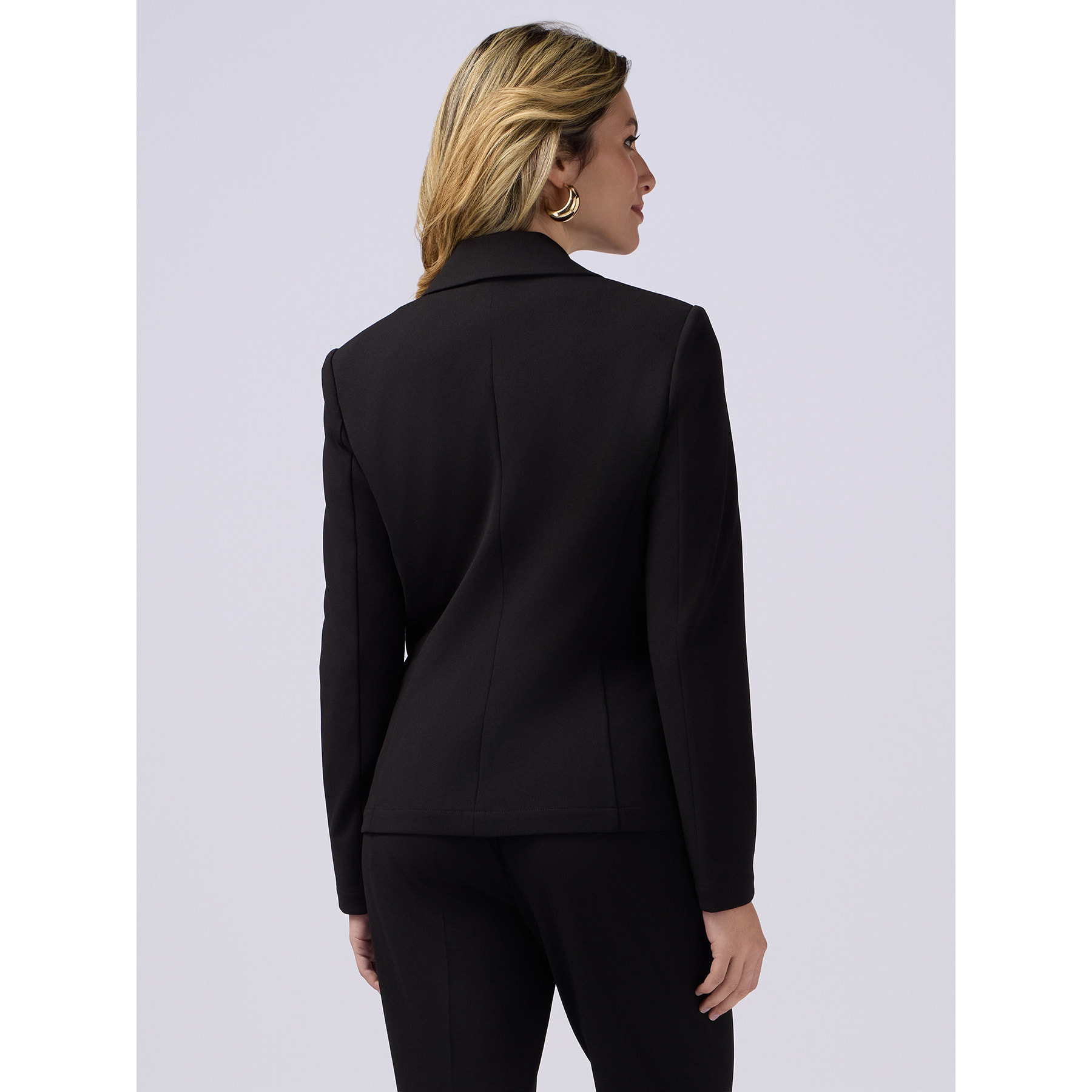 Oltre - Giacca blazer in tessuto scuba crêpe - Nero