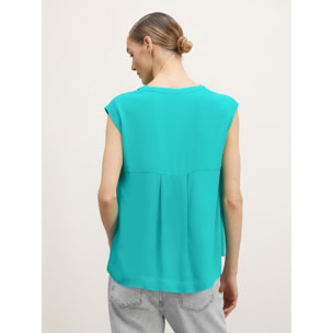 Motivi - Blusa vaporosa sin mangas - Verde