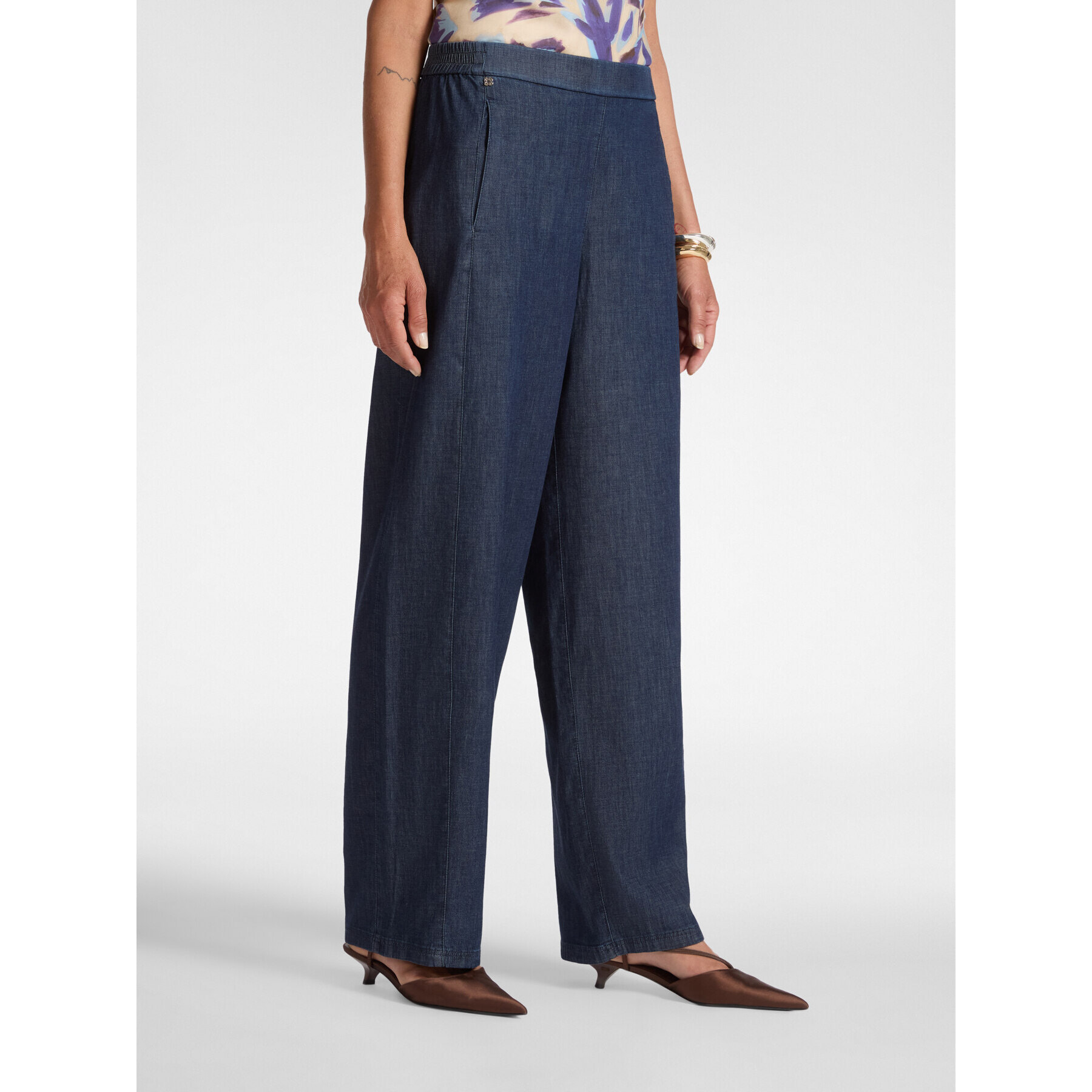 Elena Mirò - Jeans regular in Chambray - Blu